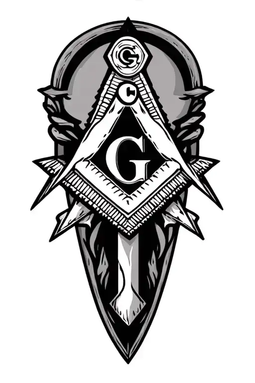 oklahoma and masonic square and compass tattoo design idea