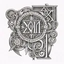 Jan. 21, 1986 2014 in roman numerals tattoo design idea