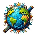 elements  earth tattoo design idea