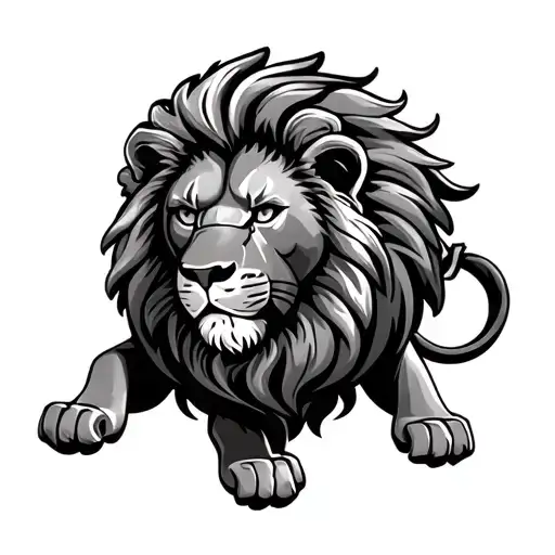Leo lion , Edwin, money bag tattoo design idea