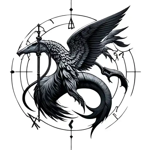 zodiac signs libra sagittarius sign incorporated tattoo design idea