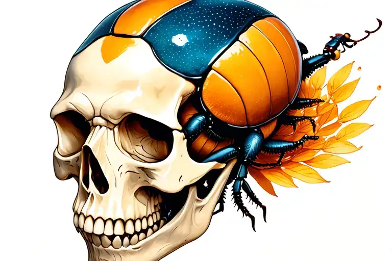 Virovka, the skull of beetles tattoo design idea