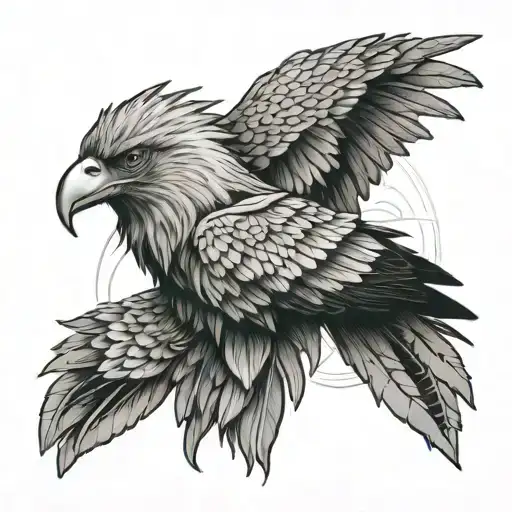 Combination of Philippine tamaraw and philippine eagle tattoo design idea