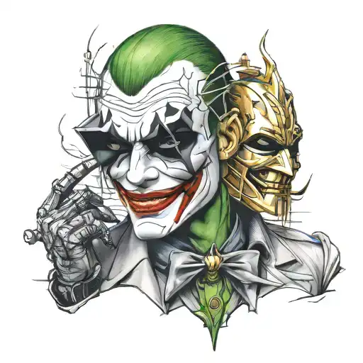 joker smile daft punk tattoo design idea