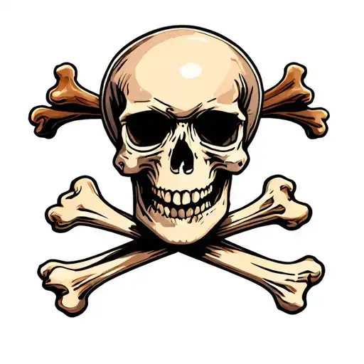 skull and crossbones skull tattoo design idea