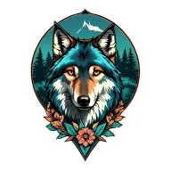 Wolf, Nature, Rock tattoo design idea