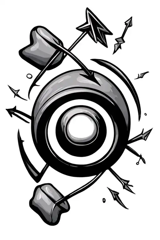 adrenaline molecule with arrows and circle around to make it more symetric tattoo design idea