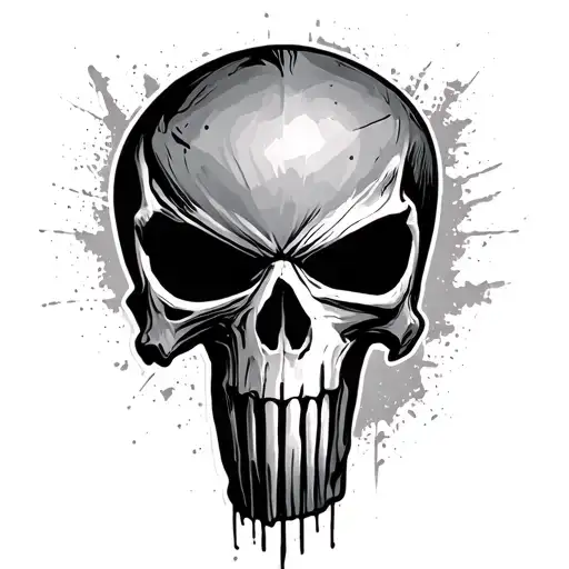 Punisher skull tattoo design idea