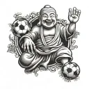 goofy soccer budda tattoo design idea