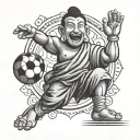 goofy soccer budda tattoo design idea