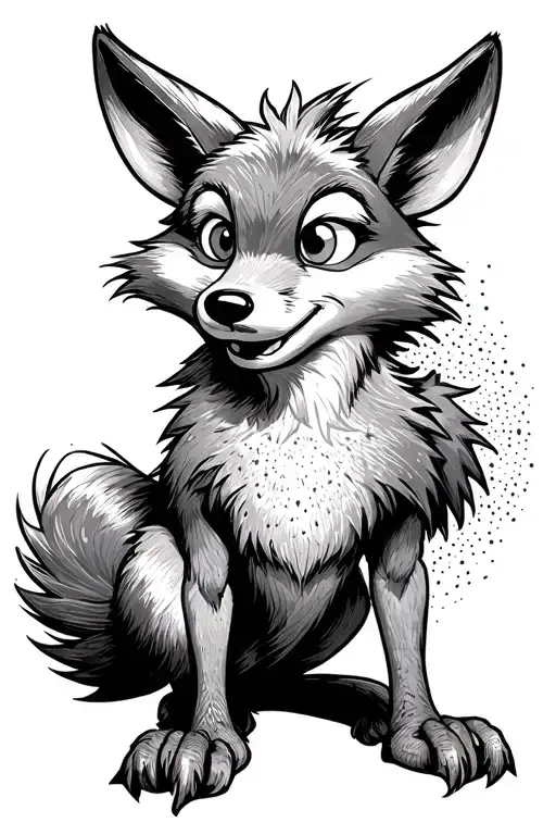 coyote from looney tunes character tattoo design idea