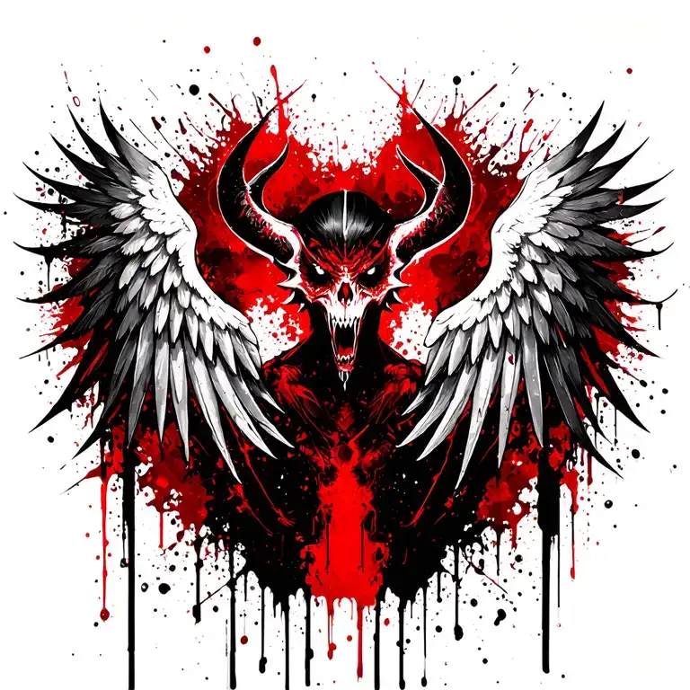 demonic wings tattoo design idea