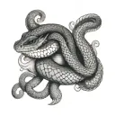 hognose snake with vegeta hair surrounded tattoo design idea
