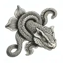 hognose snake with vegeta hair surrounded tattoo design idea