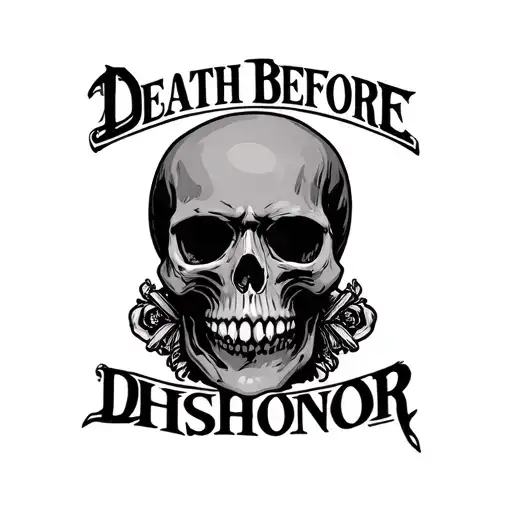 skull death before dishonor army skull surrounded tattoo design idea