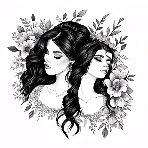 Generate a few ideas for kind of matching best friend tattoos. They don’t need to look identical, but they should still  tattoo design idea