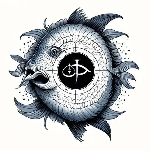 pisces and libra tattoo design idea