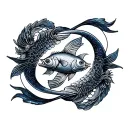 pisces and libra tattoo design idea