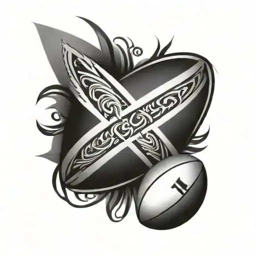 rugby ball + basque cross + tribal tattoo design tattoo design idea