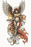 bad angel tattoo design idea