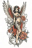 bad angel tattoo design idea