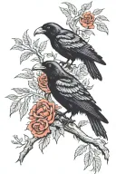 Two crows tattoo design idea