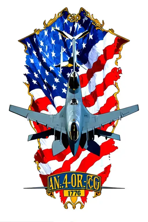 AN AMERICAN FLAG ASSOCIATE 1776 WITH IT AND AN F-16, AN A-10, AND AN F-35 tattoo design idea