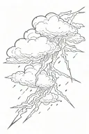 Lightning bolt and cloud storm tattoo design idea