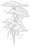 Lightning bolt and cloud storm tattoo design idea