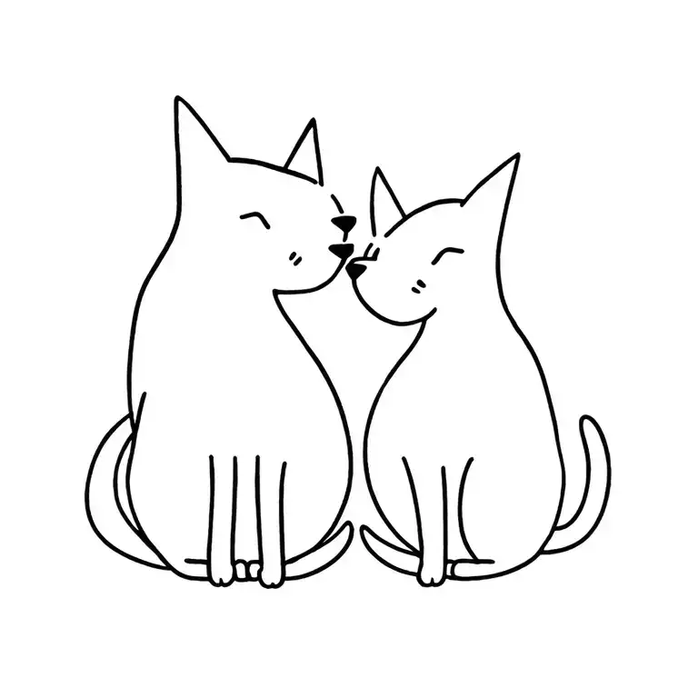 Close dog and cat tattoo design idea