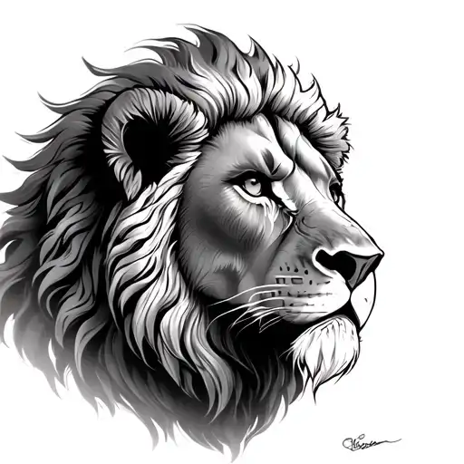 Lion With Scar tattoo design idea