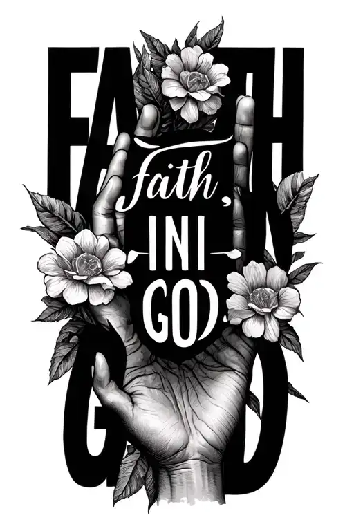 Hands, Faith in God, Text that Say tattoo design idea