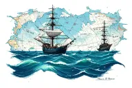 Nautical Map Of Mobile tattoo design idea