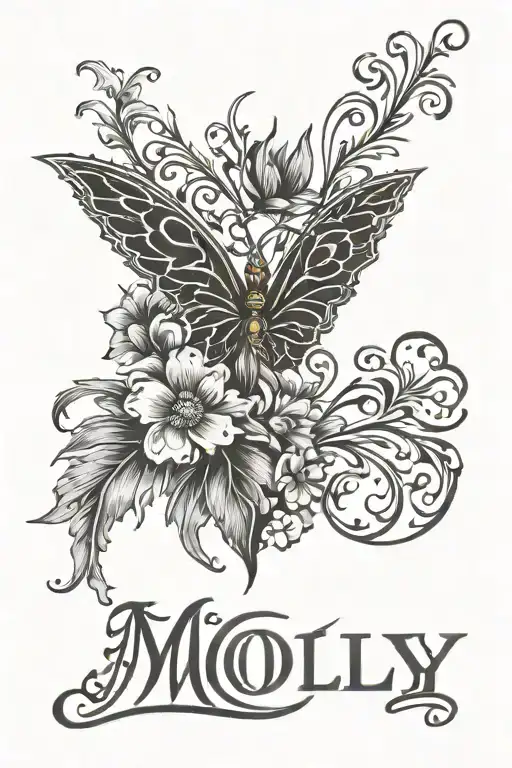 molly name written tattoo design idea