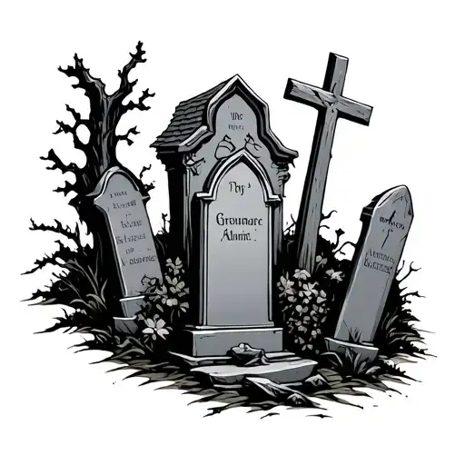 Graveyard tattoo design idea