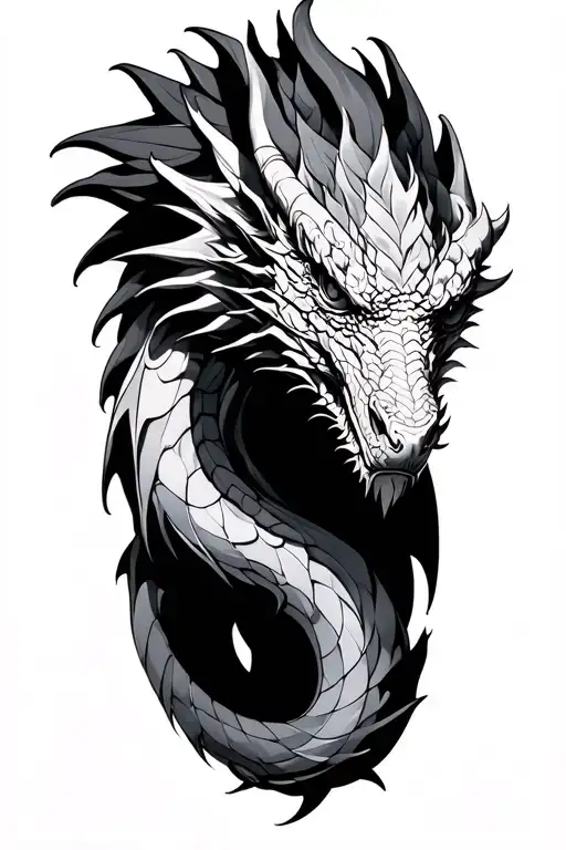 Earth Dragon tattoo design idea
