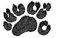 dog paw print walking across like tattoo design idea