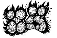 dog paw print walking across like tattoo design idea