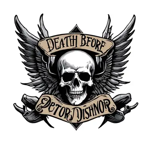 death before dishonor  tattoo design idea