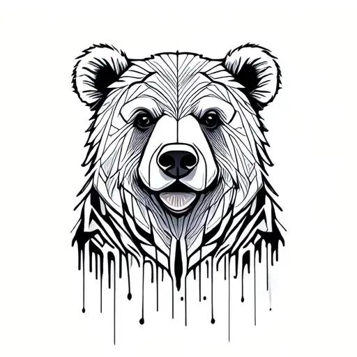 Bear with the mascotte of Bruges and Berlin melted together tattoo design idea