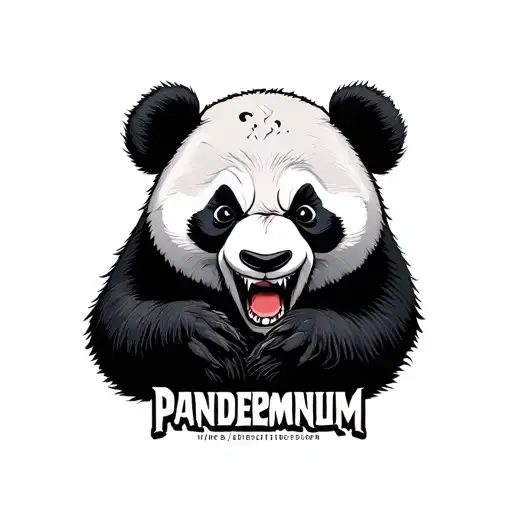"Pandemonium" angry panda tattoo design idea