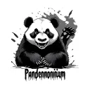 "Pandemonium" angry panda tattoo design idea