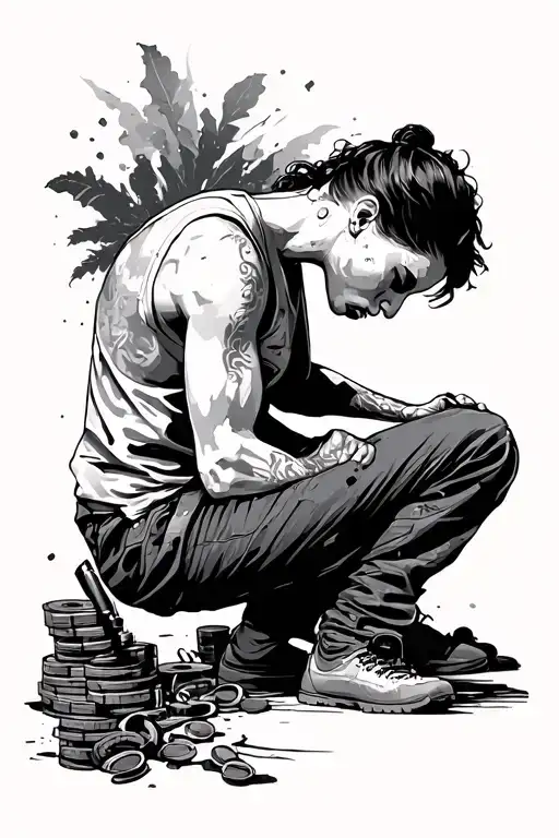 Symbolizing “The Beautiful Struggle”. Head down hard work never giving up. Working towards a future that’s uncertain  tattoo design idea