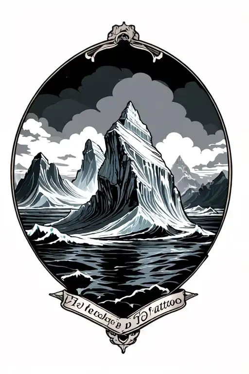 American traditional iceberg tattoo design idea