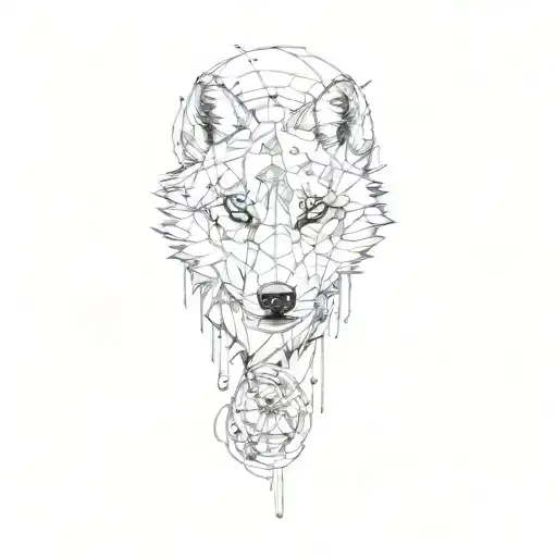 the head of a wolf tattoo design idea