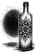 message in a bottle tattoo design idea