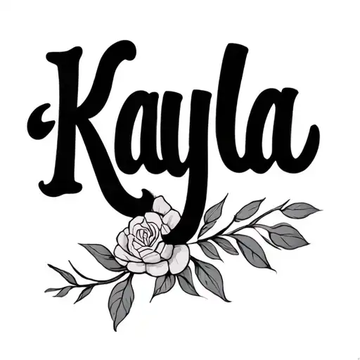 cursive writing of the name Kayla tattoo design idea