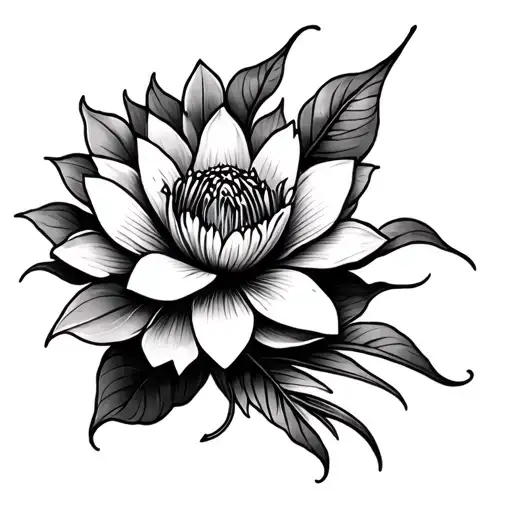 Victoria Amazonica Flower Tribal tattoo tattoo design idea