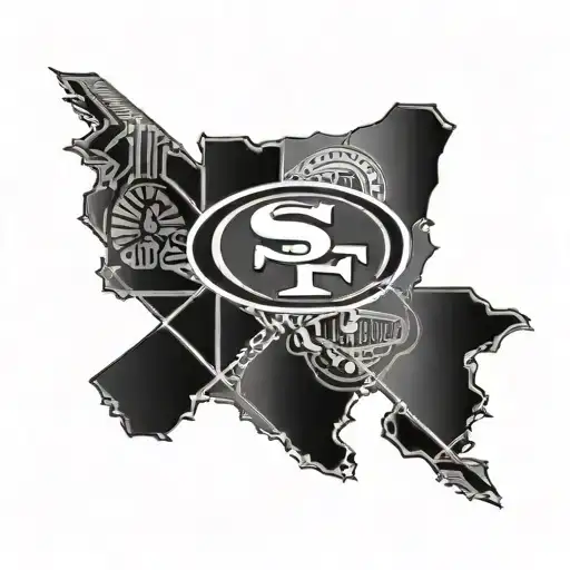 give me a simple San Francisco 49ers tattoo patchwork tattoo design idea