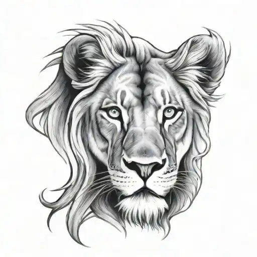 lion blue eyes tattoo design idea